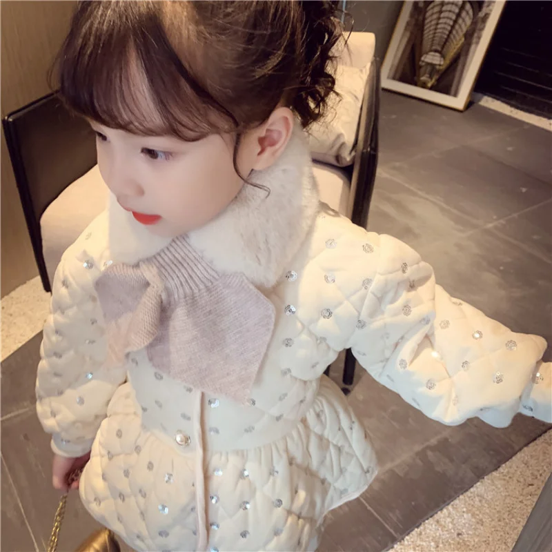 

New Children's Set2025Winter New Style Baby Girl Fleece-Lined Thickened Socialite Style Two-Piece Warm Set