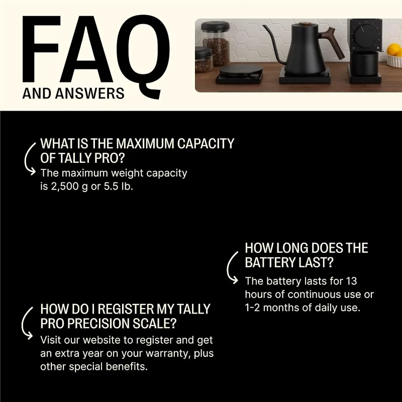 Tally Pro Studio Digital Coffee Scale - Precision Scale with Glass Top - Digital Kitchen Scale for Coffee & Small Goods u