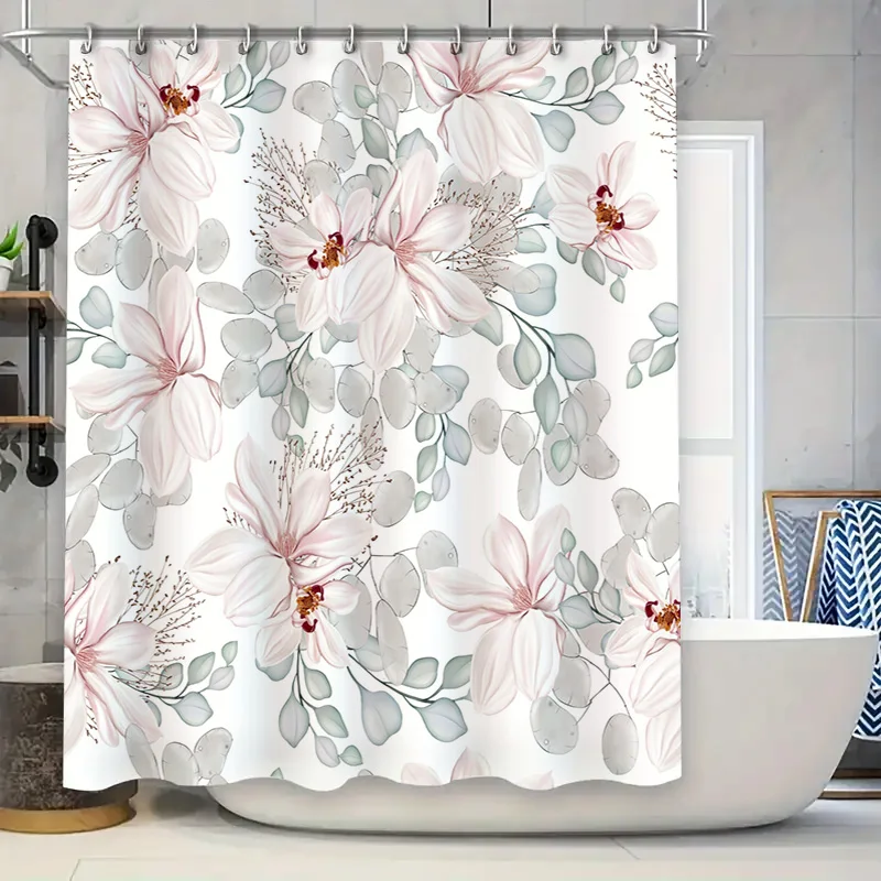 

Винтажные занавески для душа с цветочным принтом и розовыми цветами для декора ванной комнаты, аксессуары для дома, водонепроницаемые занавески для душа, коллекция от