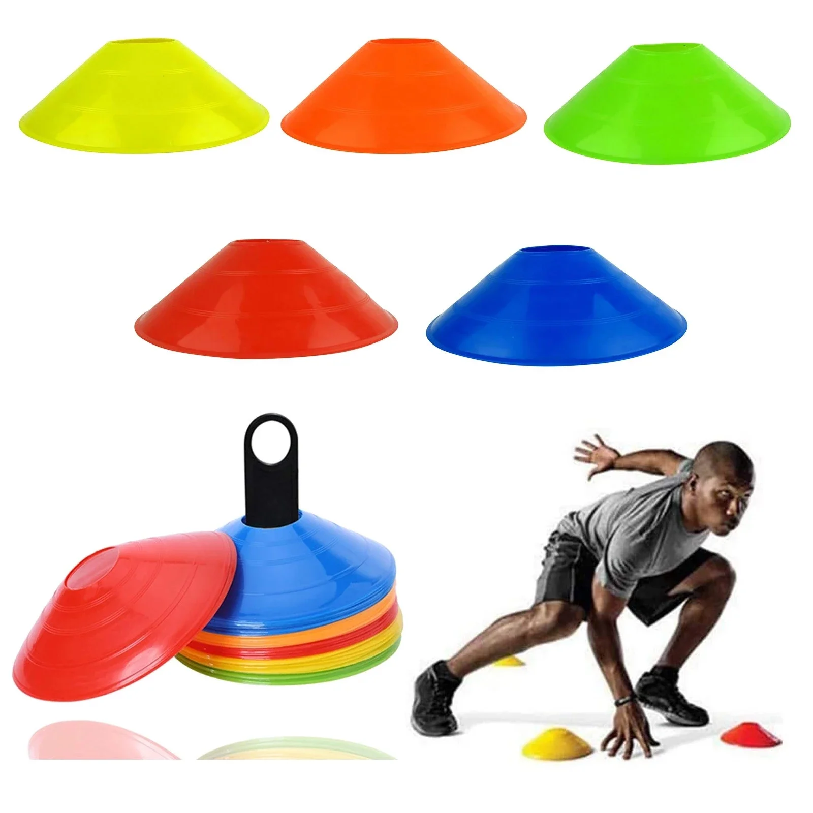 10Pcs/lot 19Cm Cones Marker Discs Soccer Football Training Sports Entertainment Accessories