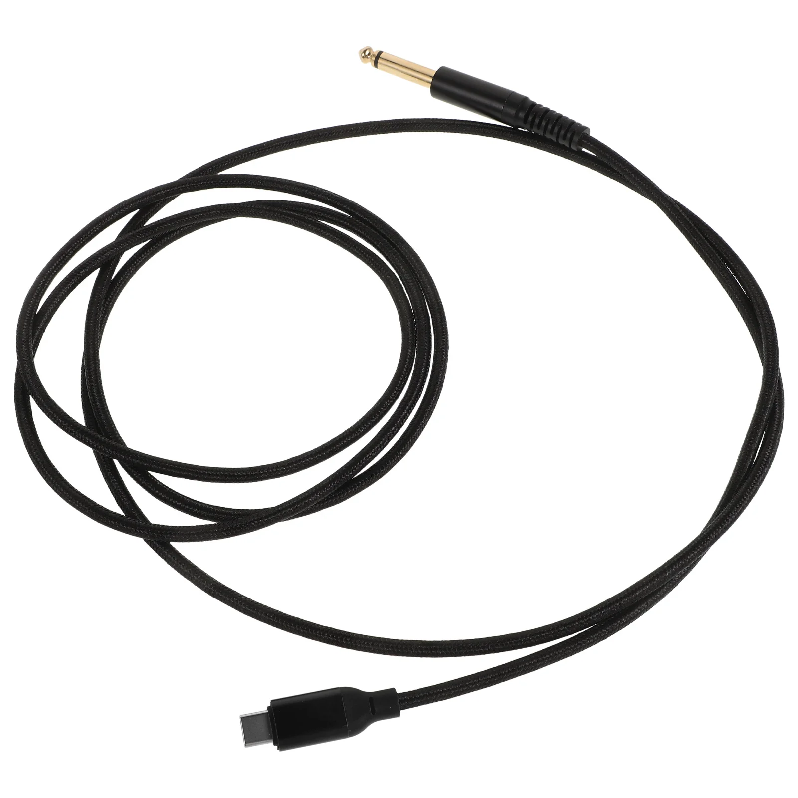 

Usb To Electric Guitar Audio Cable Type-C 6.35Mm Stable Recording Studio Performance Sturdy Build Compact Design For Guitar Bass