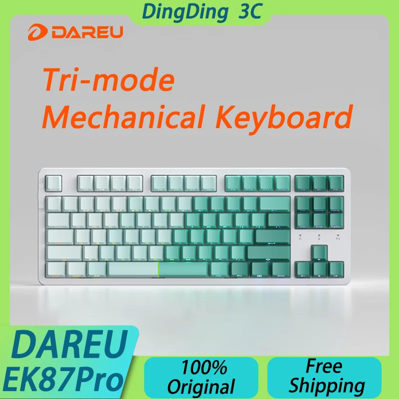 DAREU EK87Pro Tri-mode Wireless Mechanical Keyboard Bluetooth USB Hot Swap Gasket RGB 4000mAh Low Latency Office PC Gamer Custom