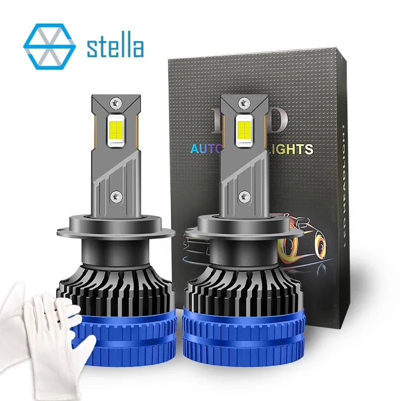 Stella 6000K 4300K 3000K H7 H11 Auto LED Lamp 120W Dual Copper Cooling Turbo Fan Strong Canbus 100000LM 12V Super Car Headlight