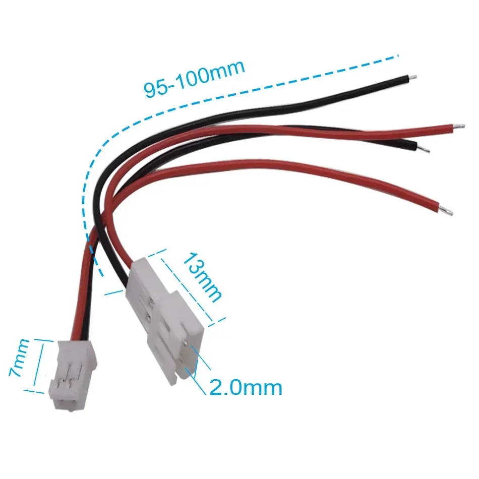 10 пар 10 см JST PH 2,0 2,0 мм Шаг 2 Pin штекер гнездовой Кабельный разъем Micro JST PH 2 P Штекерный разъем клеммы провод 26AWG