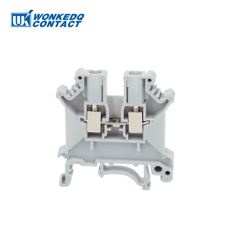 10Pcs UK-3N Screw Wire Electrical Connector UK3 2.5mm² 24-14 AWG Feed-through Universal Plug Din Rail Terminal Block UK3N