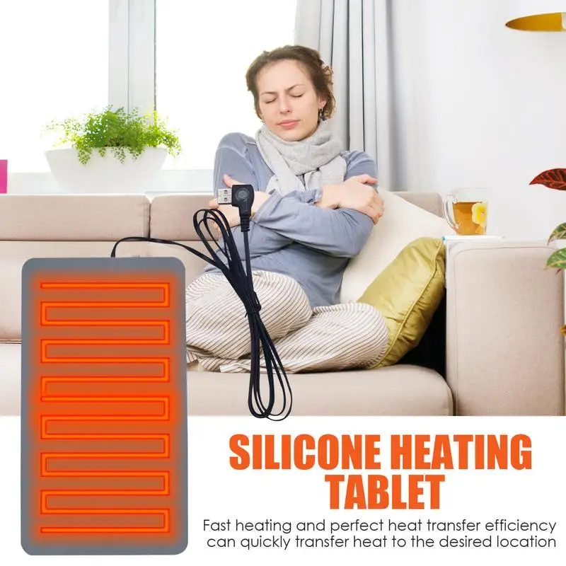 Silicone Heating Pad Electric Thermal Pad Fast Heating Waterproof 3 Adjustable Temperatures Silicone Heat Mat USB Heating Mats