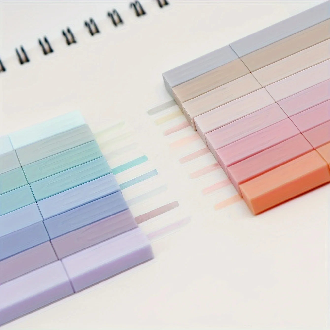 Morandi Pastel Chisel Tip Highlighter Pens Mild Color Fluorescent No Bleed Aesthetic Markers for Journal School Office Supplies