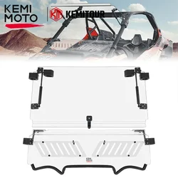 KEMIMOTO UTV 3 w 1 składana pół szklana przednia szyba PC z przesuwanym oknem kompatybilna z Polaris RZR PRO XP/4 Turbo R/4 2020-2024