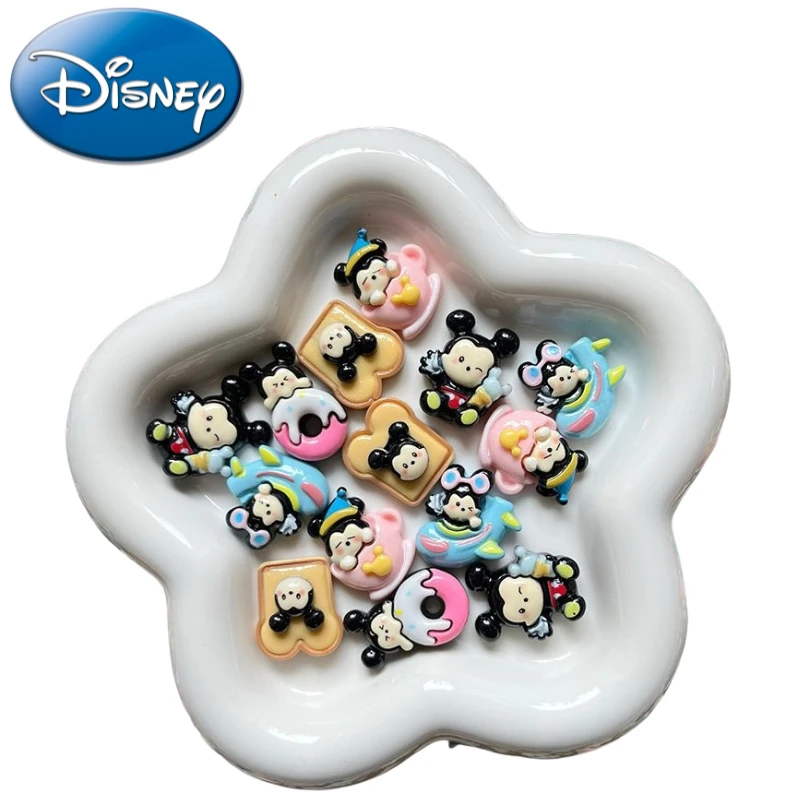 Disney Mickey Minnie Kawaii Cute Animation Cartoon Glossy Resin Accessories DIY Cream Glue Phone Case Hairpin Sticker Decoration