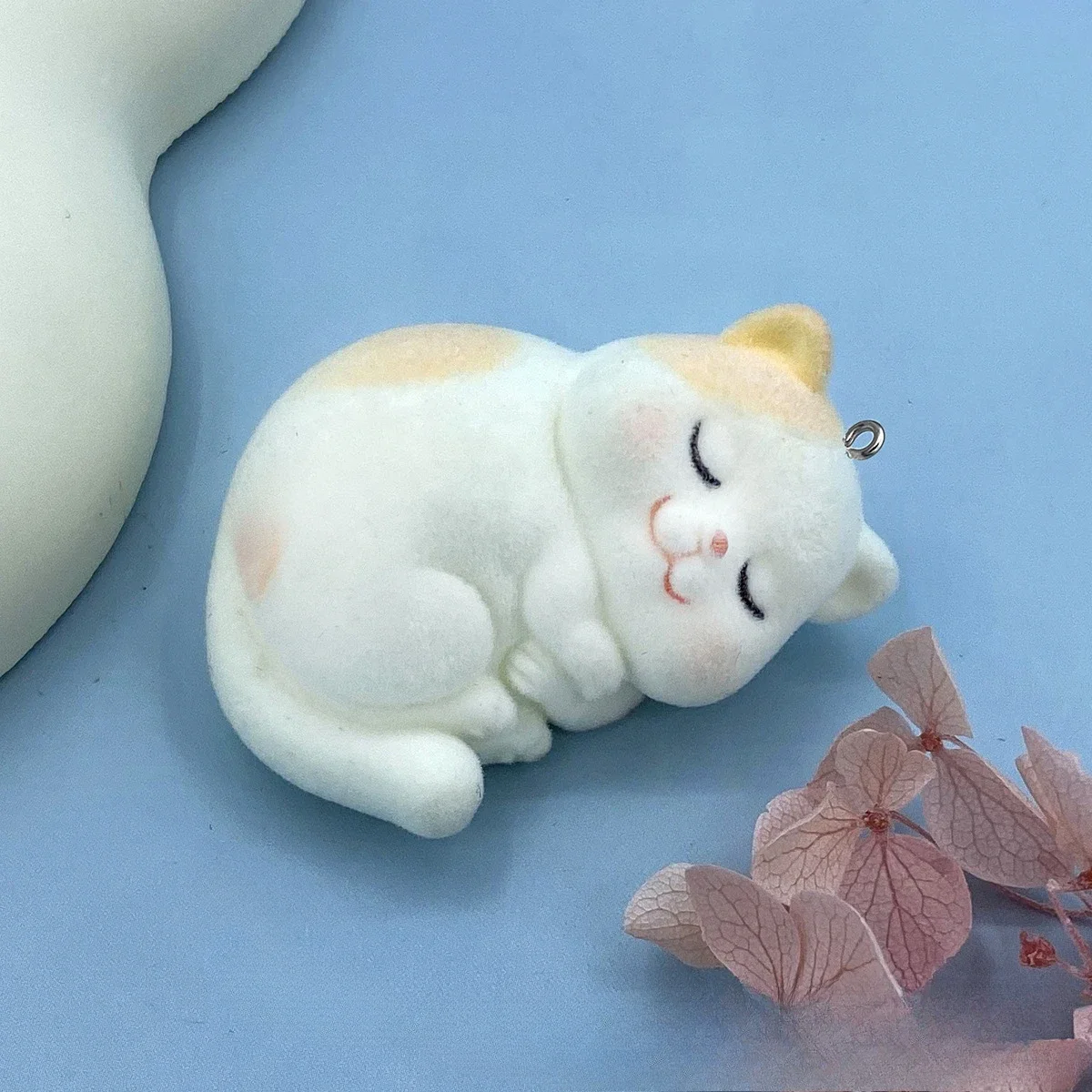 10 pz 3D Simpatico Cartone Animato Floccaggio Gatto Arancione Pendenti E Ciondoli Peluche Animale Ciondolo In Resina Per Il Telefono Portachiavi Orecchino Artigianato FAI DA TE Gioielli Fare