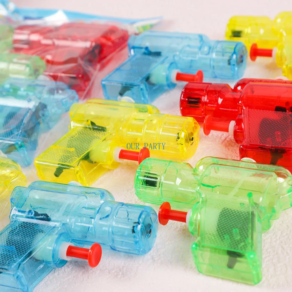 6Pcs Transparent Spray Water Guns Hawaii Summer Beach Toy for Kids Birthday Party Favors Baby Shower Pool Bath Toy Pinata Filler