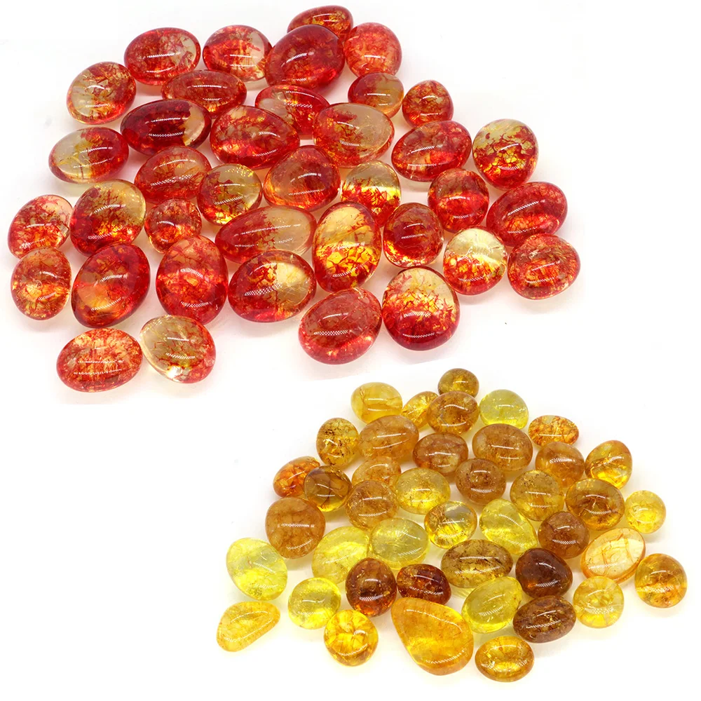 Natural Red Crack Crystal Quartz Chakras Healing Yellow Gemstones Mineral Tumbled Stones Home Aquarium Decoration Bulk Wholesale