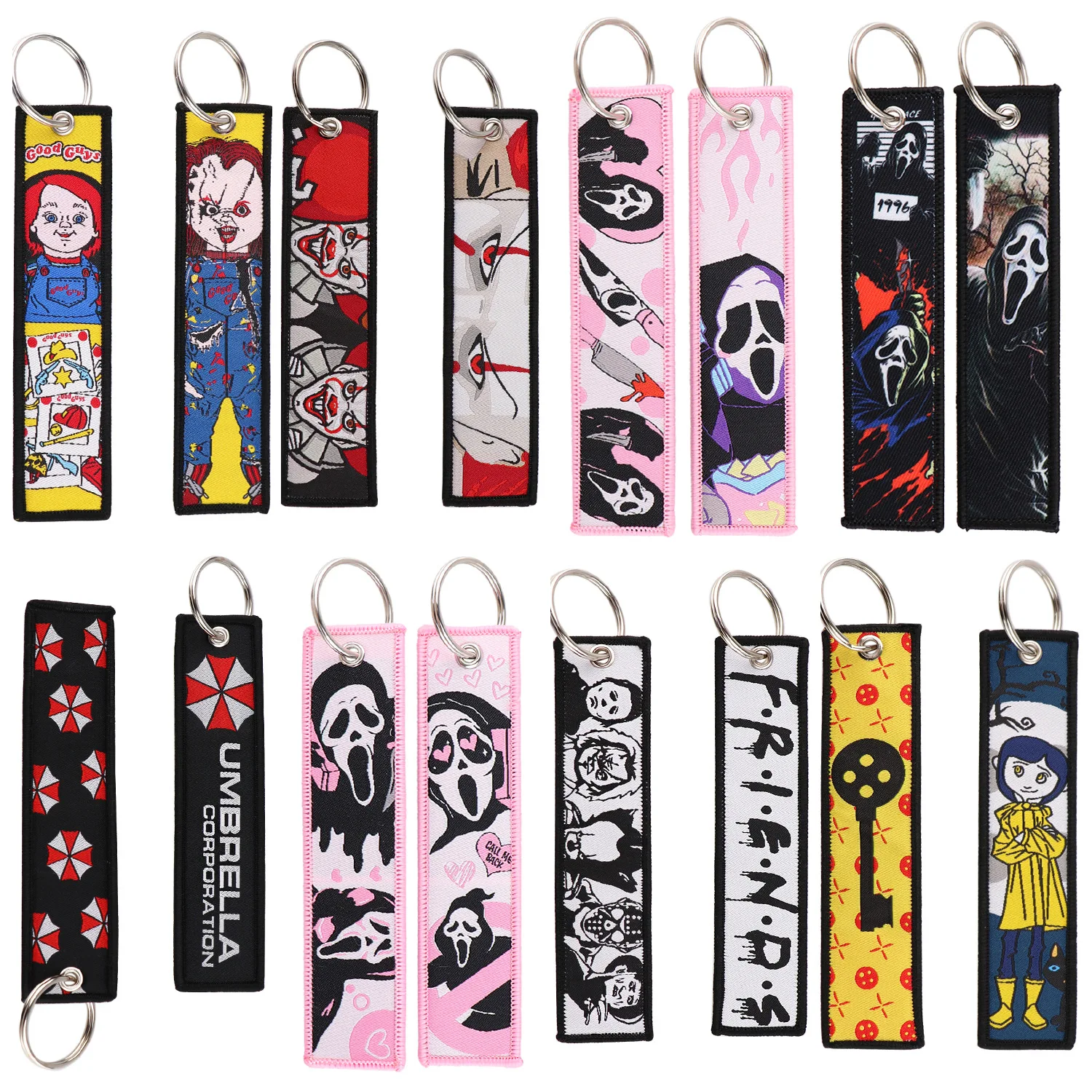 Embroidery Keychain - Neuer Halloween-Horror-Schlüsselanhänger für Autos, Rucksäcke, Schlüsselhalter,