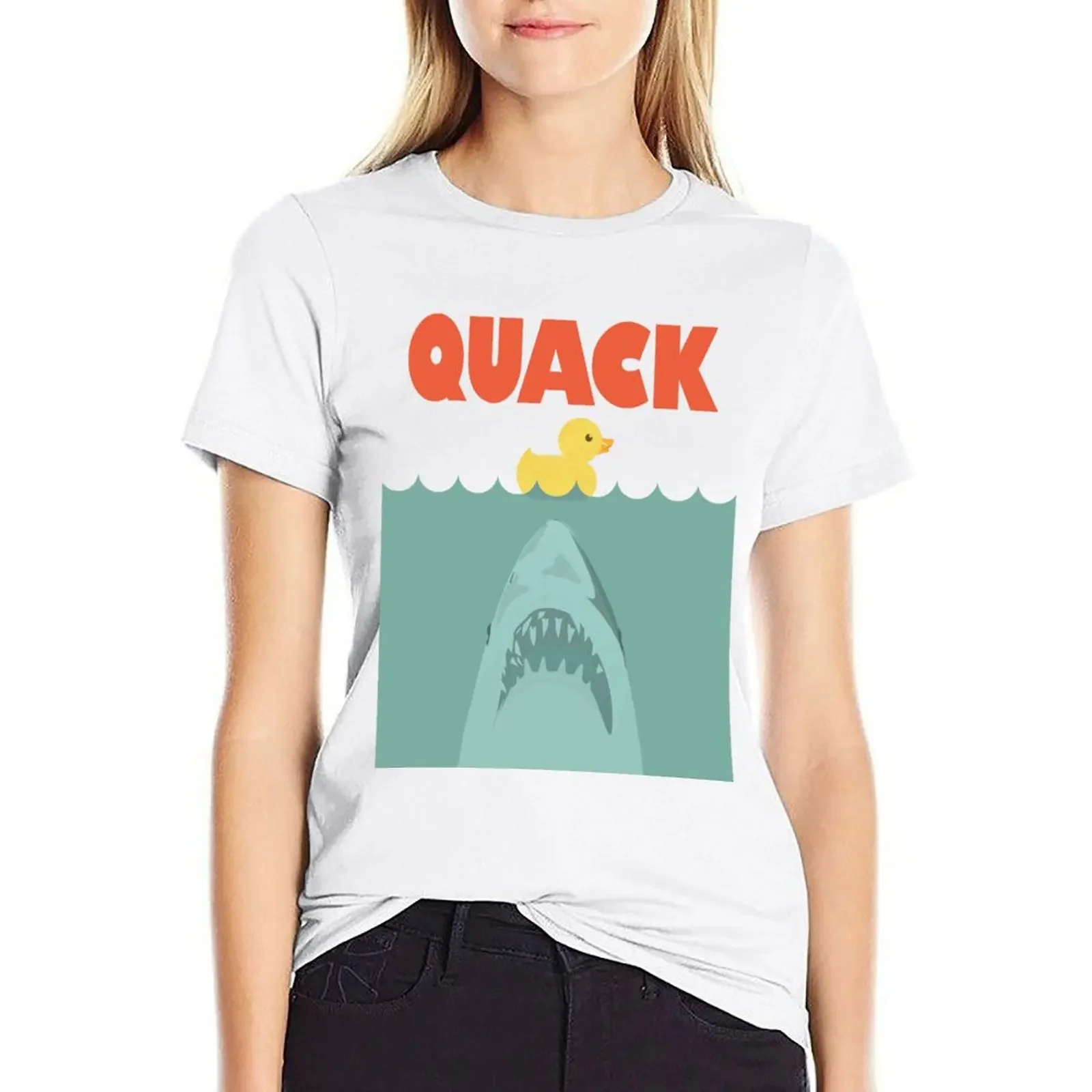 

Jaws Rubber Duck 'Quack' T-Shirt graphics anime clothes customs aesthetic clothes black t shirts for Women