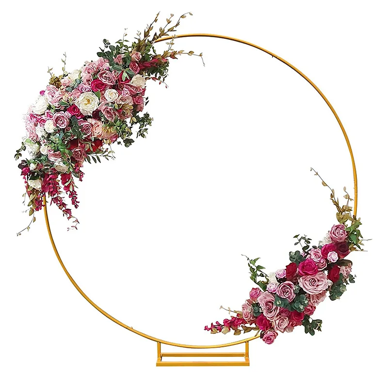 Wedding Arch Stand Round Metal Material, Outdoor Lawn, Wedding Party Decoration, Flower and Balloon Arch Kit, 1.2m, 1.5m, 2M,