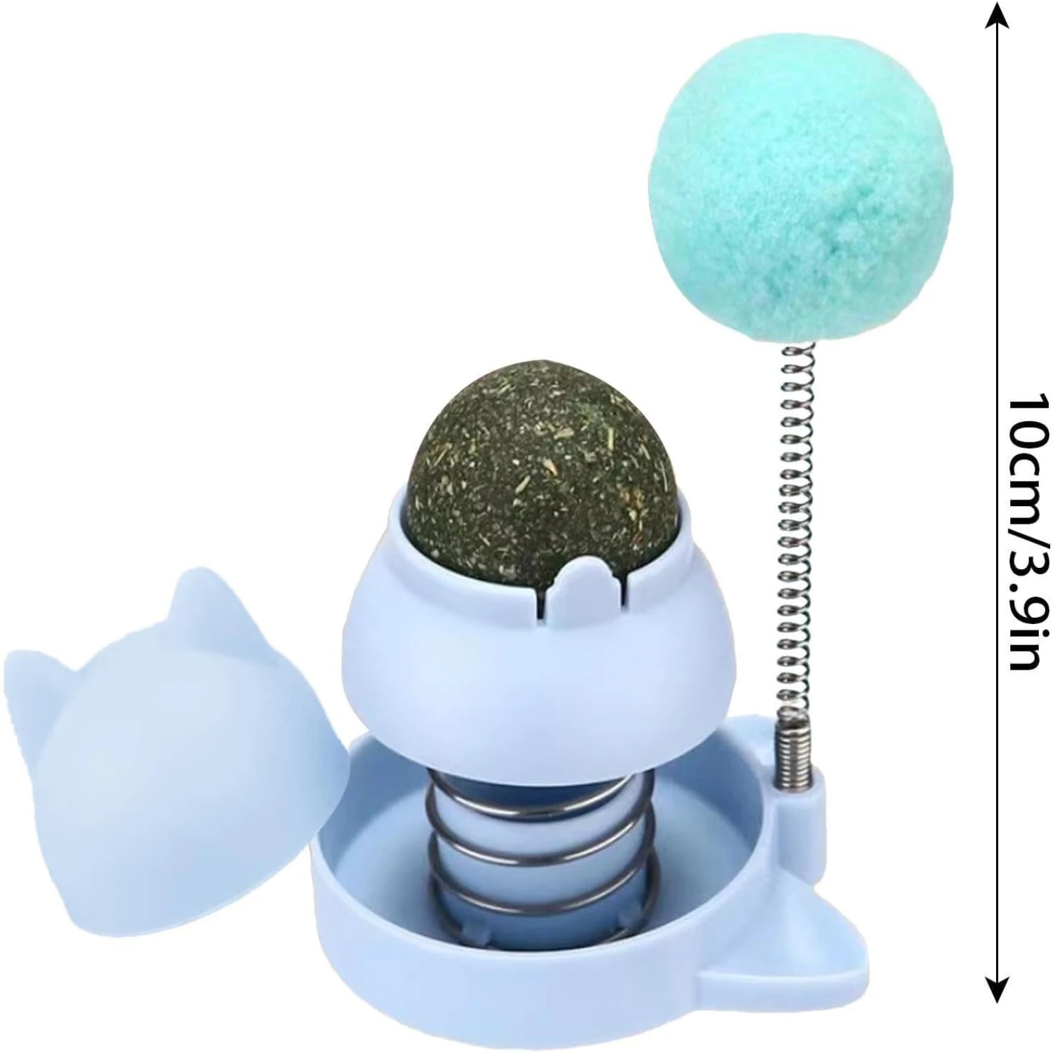 Engaging Catnip Ball Toy for Lively Playtime - Enticing Rotatable Spring Design Endless Entertainment Guaranteed Pet Happi