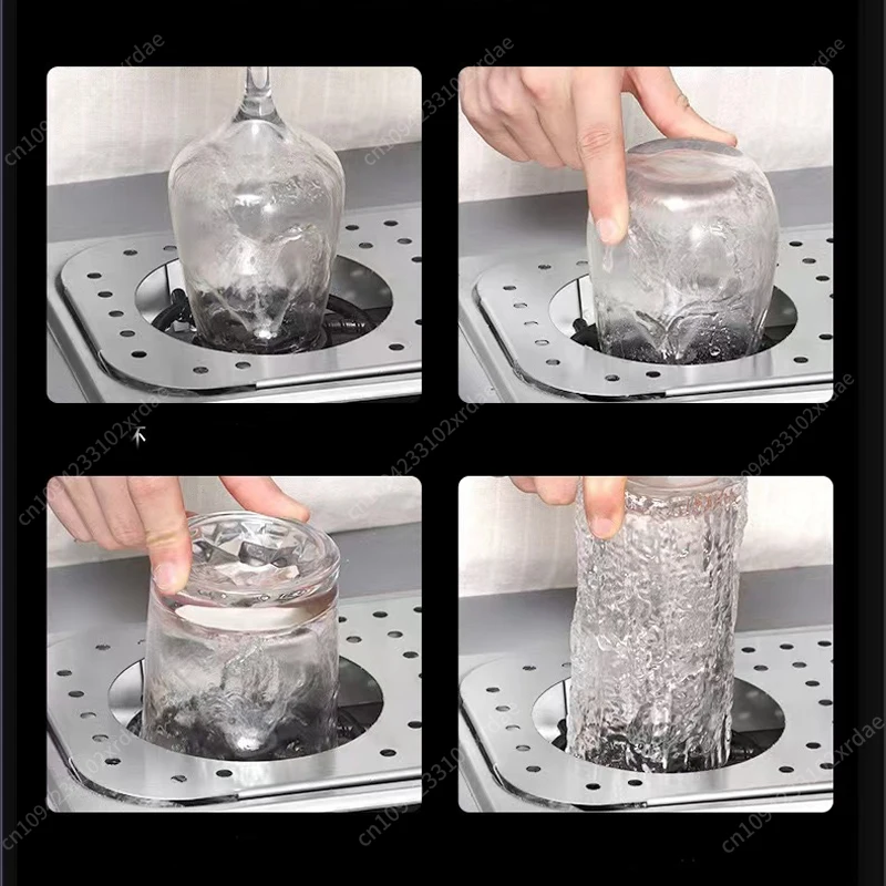 304 스테인리스 스틸 피처 린서 컵 세척기 고압 유리 린서 배수 드립 트레이 호스 포함 바 커피숍용