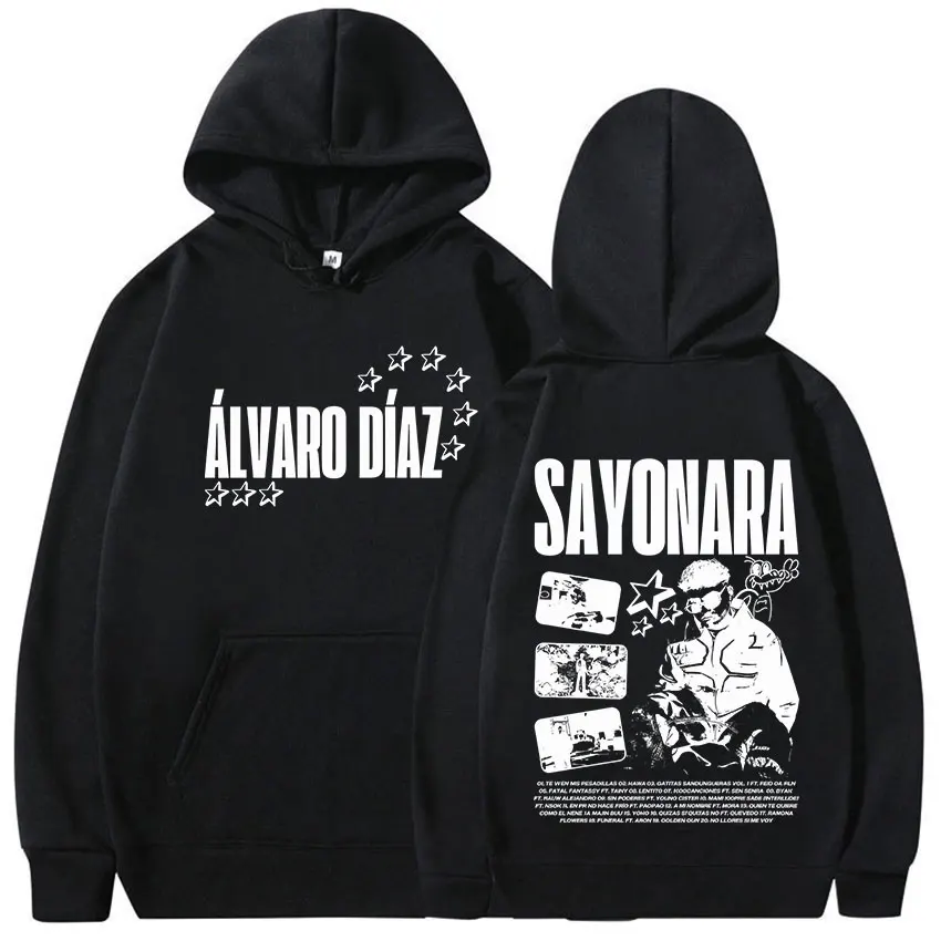 

Рэпер Alvaro Diaz Sayonara Tour 2025, толстовки с альбомом, мужские толстовки в стиле хип-хоп с длинными рукавами, повседневная хлопковая толстовка с капюшоном в стиле поп-музыки