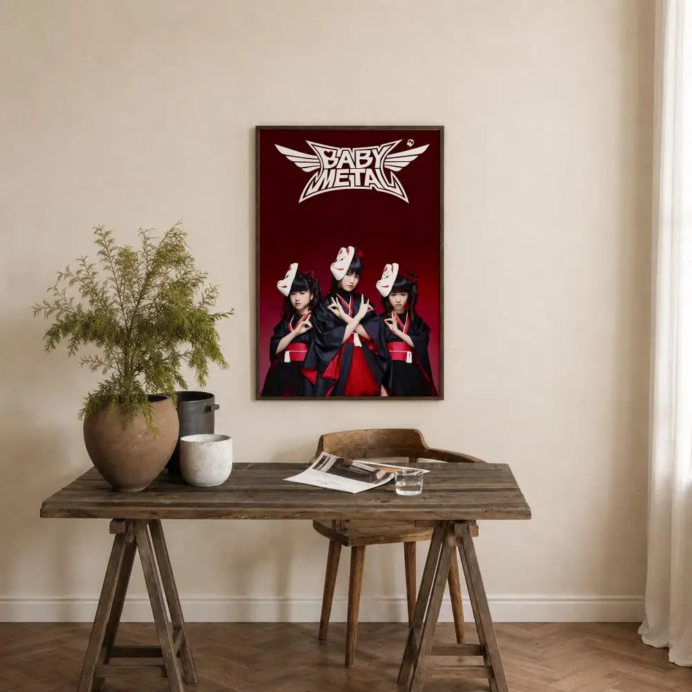 Band BABYMETAL Poster Self‑Adhesive Waterproof PP Poster Coffee House Bar Wall Art Sticker Room Home Decor