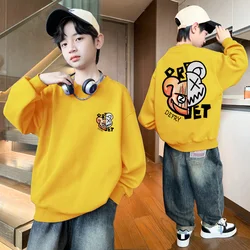 2023 Boys Girls Spring & Autumn Versatile Cartoon Print Casual Round O-Neck Sweatshirts Children's Fashion Versatile Pullover