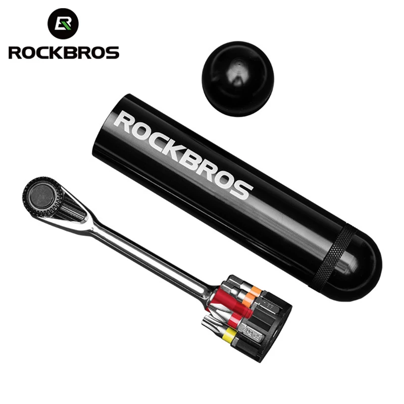 ROCKBROS-Kit de herramientas multifuncionales para reparación de bicicletas, llave de torsión, destornillador, equipo portátil para bicicleta de