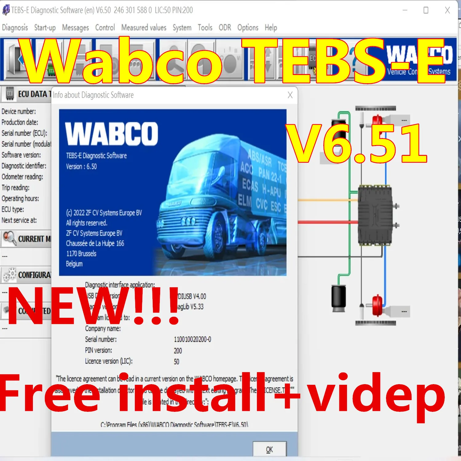 

2024 hot,Wabco TEBS-E 6.50 with Free Activator Unlimited Install for Many PC+Video Guide Wabco TEBS-E Diagnostic Software 6.50