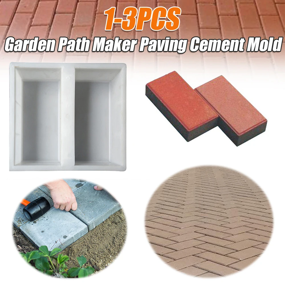 Plastic Garden Pavement Mold DIY Walking Road Path Paving Stone Concrete Mould Garden Decoration