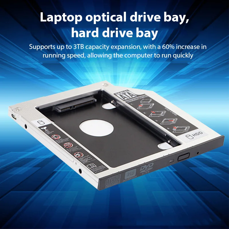

2/1PCS Aluminum Hard Disk Tray For 9.5mm Laptop Mechanical Sata3 Ssd Solid State Drive Drive Support Bracket Hdd Caddy