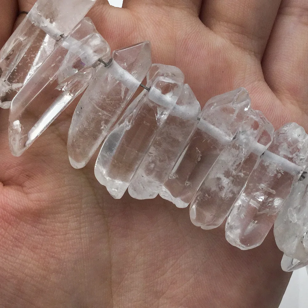 Cross-border hot-selling natural white crystal rough stone raw ore white crystal column crystal long teeth polished and unpolish
