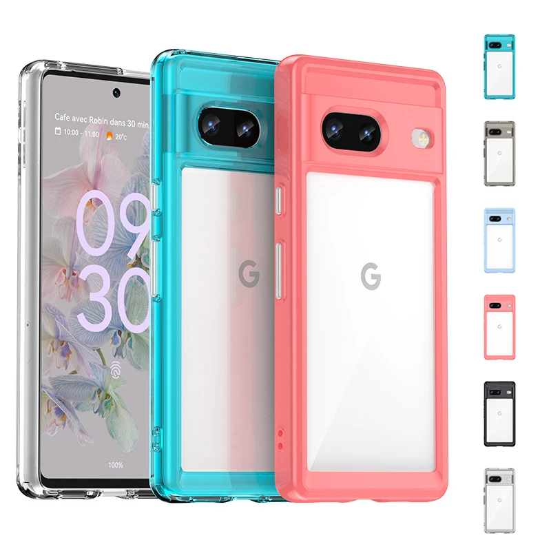 For Google Pixel 7 Case Cover Google Pixel 8 7 Pro 7A Capas Shockproof Clear Transparent Multicolour Fundas Google Pixel 7 Pro