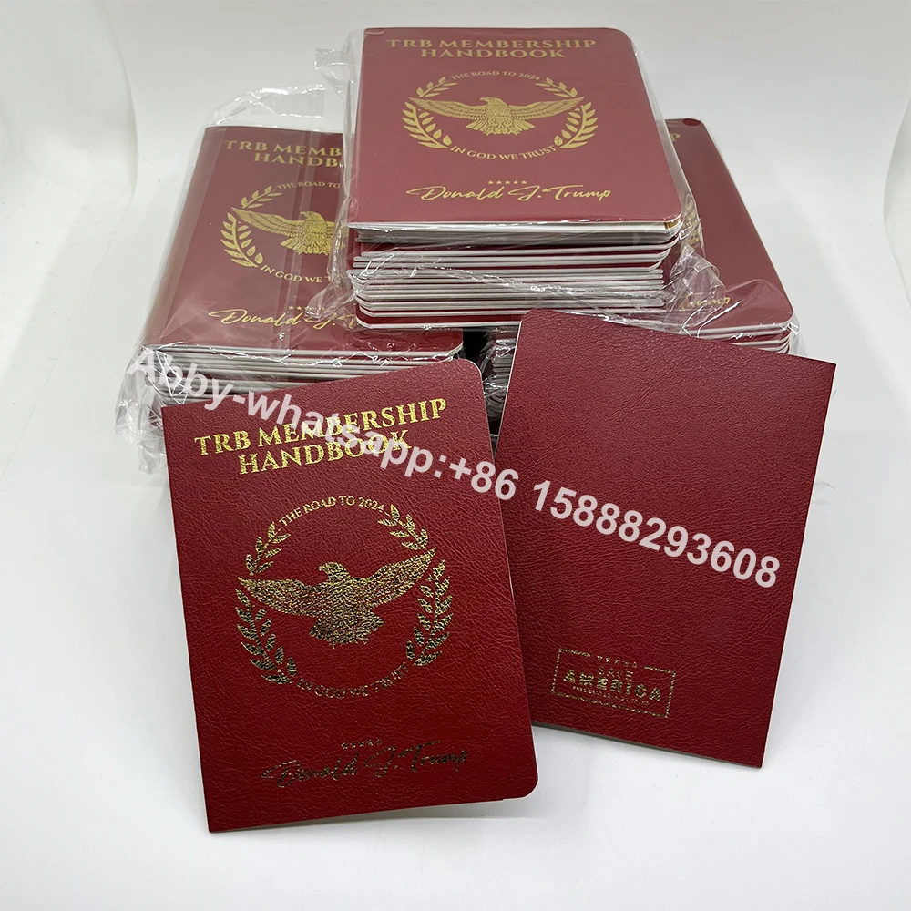 

Wholesale Personalized trb membership paper handbook Trb system vip souvenir passport Trump collectibles