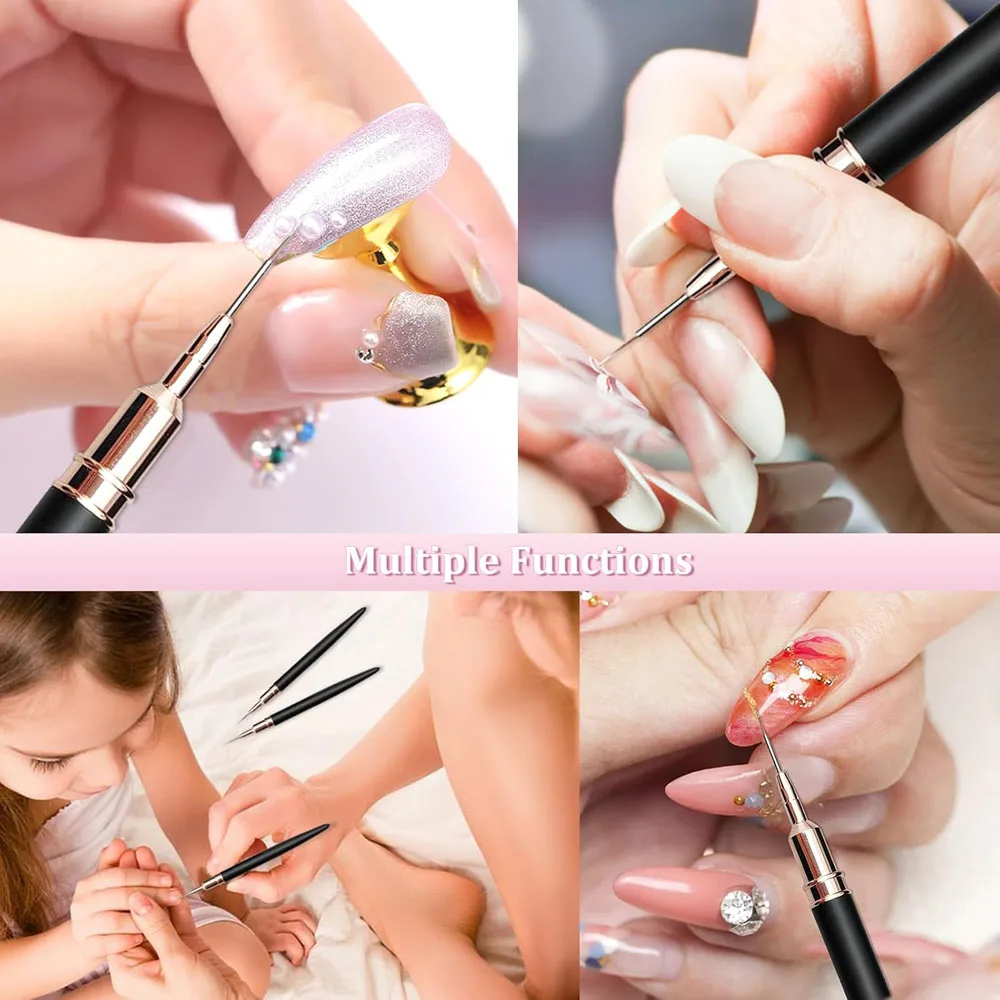 5Pcs/Set Professional Nail Art Liner Brushes 4/8/12/20/25mm Tips French Lines Drawing Pen Manicure Design Detail Painting Tools