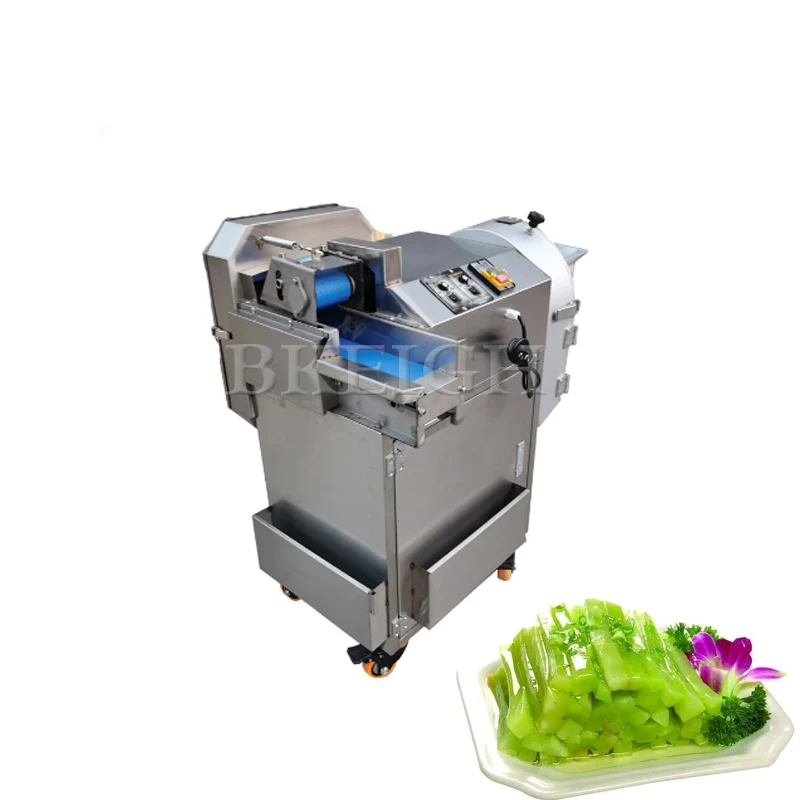 Commercial Electric Vegetable Cutter, Double Head Three In One Radish And Potato Dicer