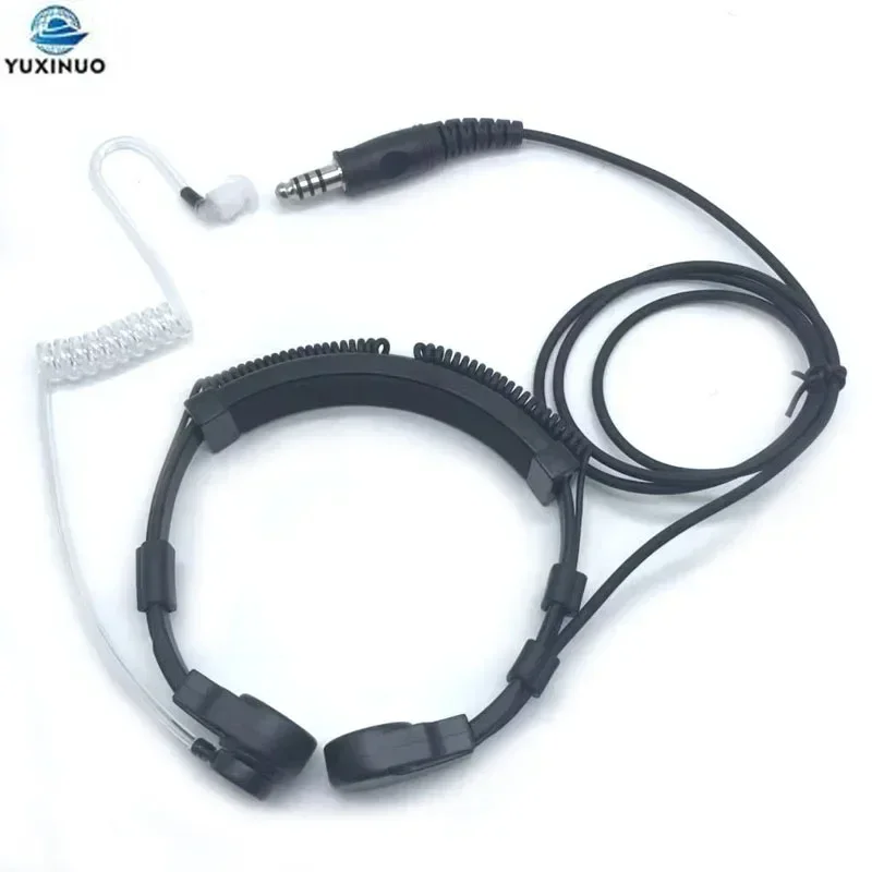 Telescopic Tactical Throat Vibration Finger U94 PTT Mic Headphone Headset Microphone NATO Plug for Two Way Radio Walkie Talkie