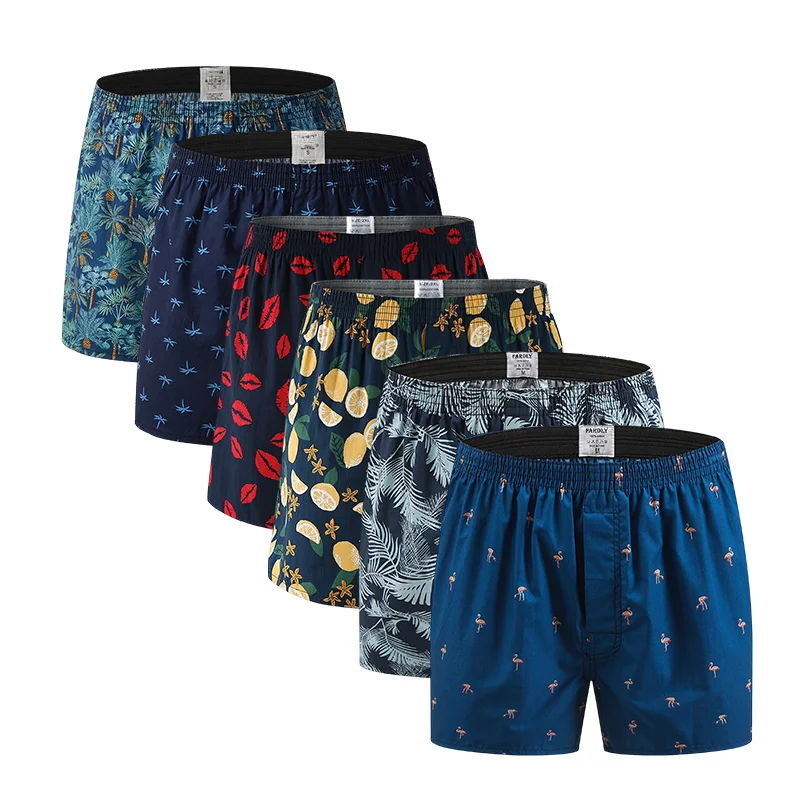 Boxer Male Panties Men Underwear Boxers Home Shorts Cotton Man Boxer Fashion Print Underpants Comfortable Plus Size BoxerShorts
