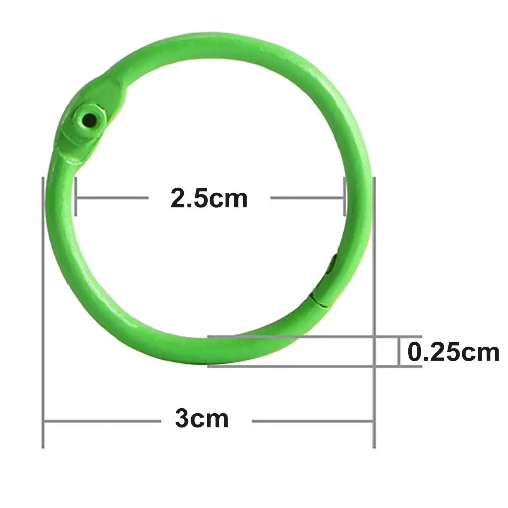금속 바인더 링 종이 카드 문서 스택 키 체인 펜던트, 느슨한 잎 노트북 책 링, 가정 사무실 학교 용품, 36 개