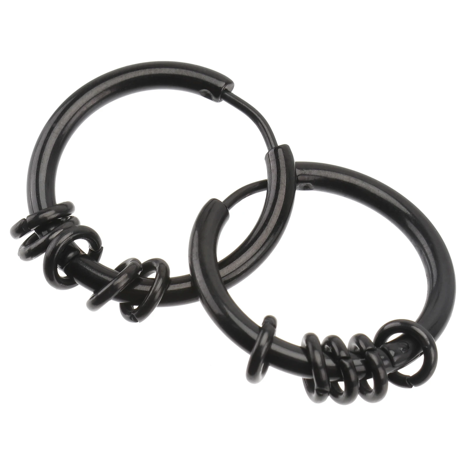 

1 Pair Titanium Steel Ear Rings Men Stylish Street Style Earrings Fine Polished Long Lasting Luster Cool Fashion Accessory Ear