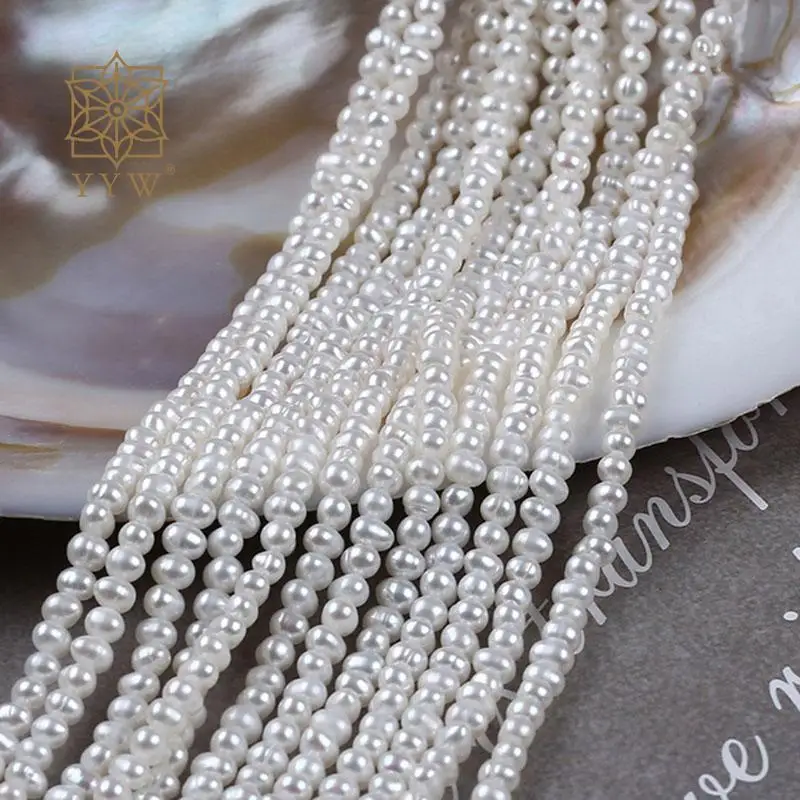 

3-4mm Natural Freshwater white Pearl Loose Beads Sold Per Approx 36 cm Strand For Jewelry Making Necklace Bracelet Accessories