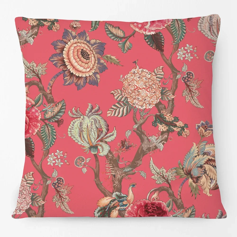 

Pink Red Orange Beautiful Flower Floral Pattern Wallpaper Art Design Cushion Cover Sofa Decoration Pillow Case