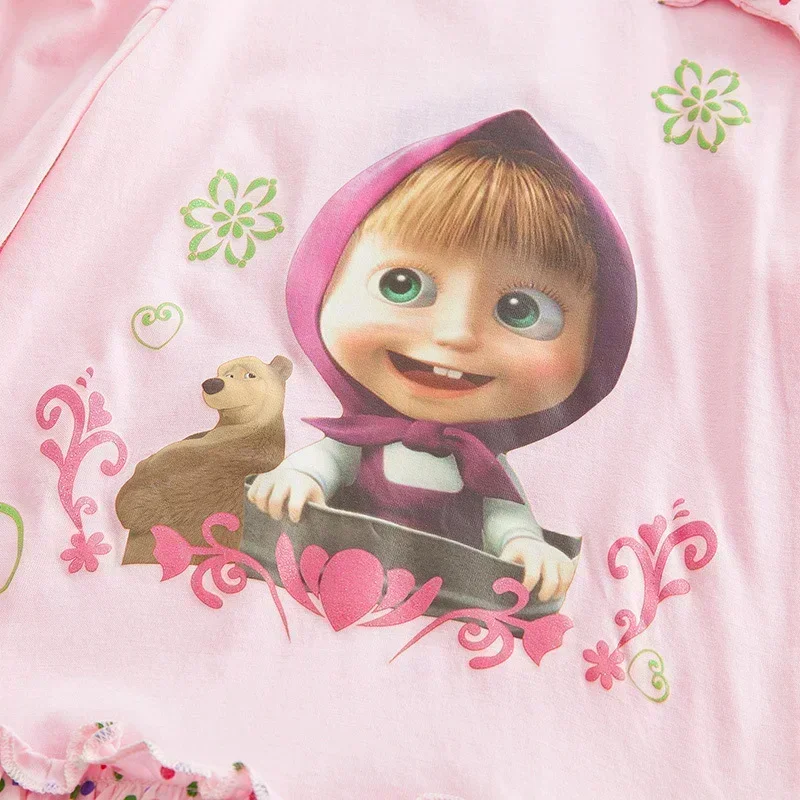 マーシャとくまのプリンセスドレスコスプレアニメドレス女の子用リトル長袖ワンピースドレス綿服