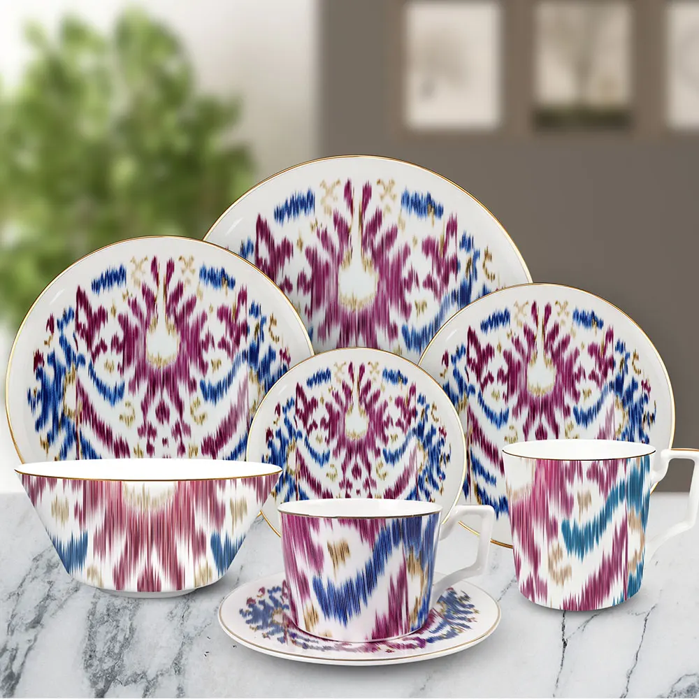 

Ceramic Steak Western Cuisine Plate Theme Restaurant Retro Personalized Dessert Disc Coffee Cup Bowl Soup Plate Set Plate Set