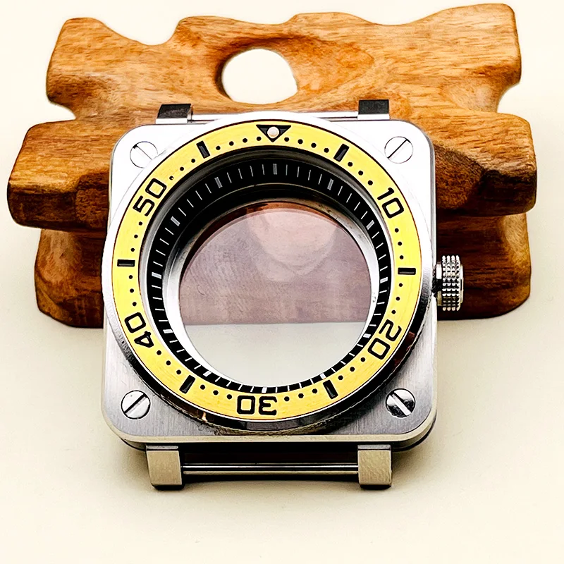 Quadratisches SKX007-Uhrengehäuse, Cockpit-Ersatzgehäuse, passend für NH35 NH36 4R 6R 7S, japanisches Uhrwerk, Saphirglas, SKX007 NH35 Tauchgehäuse