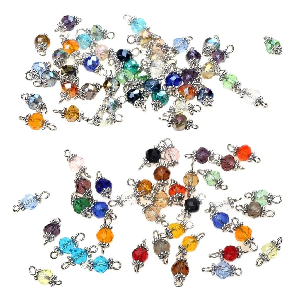 

6 мм/8 мм/10 мм 20 шт./лот пластина родиевый лепесток круглый красочный хрустальное стекло для очарования бусины ручной работы DIY изготовление ювелирных изделий