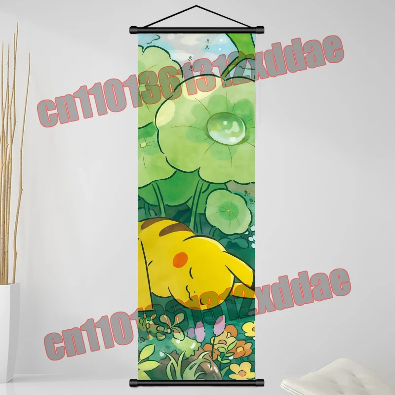 애니메이션 입 애니메이션 포켓몬 포스터, 피카추, Rayquaza, Gardenevoir, Squirtle, 인쇄 된 복고풍 스크롤 그림 벽 예술 장식