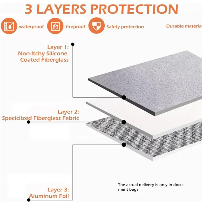 

High Quality-Waterproof Fireproof Document Bag, 2 Pack 15X11 Inch And 8X5 Inch Fire Proof Bag For Documents, Fire Proof Money Ba
