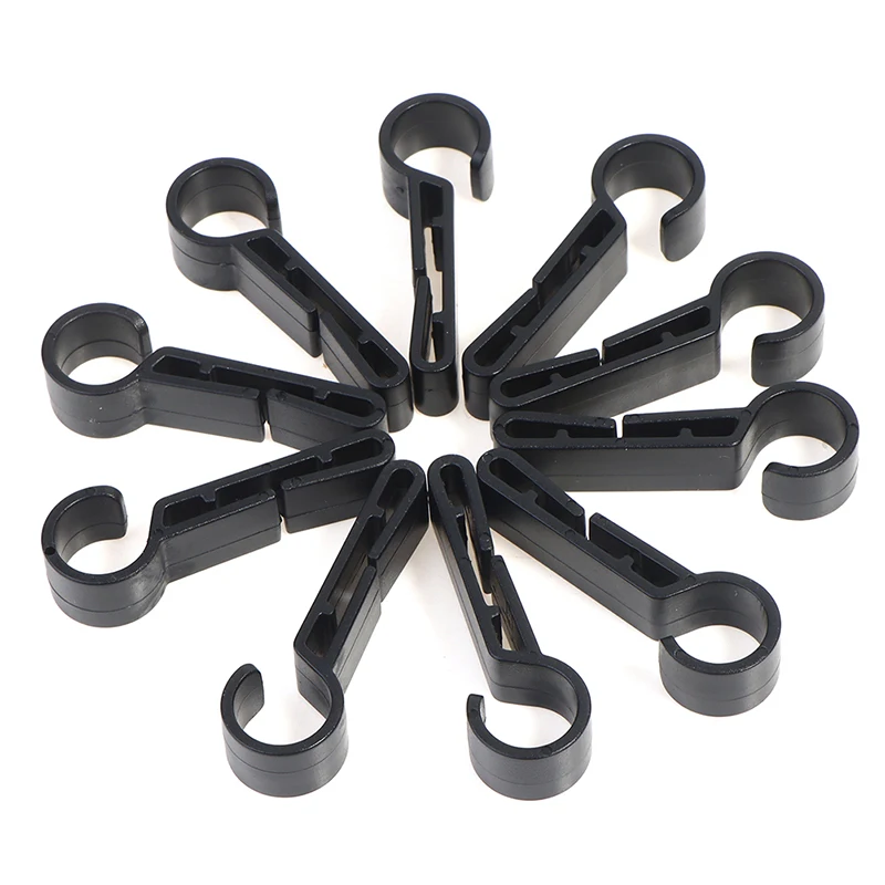 10Pcs Plastic Helmet Clips Attachment Head Light Clamps Black Set Headlamp Hook...