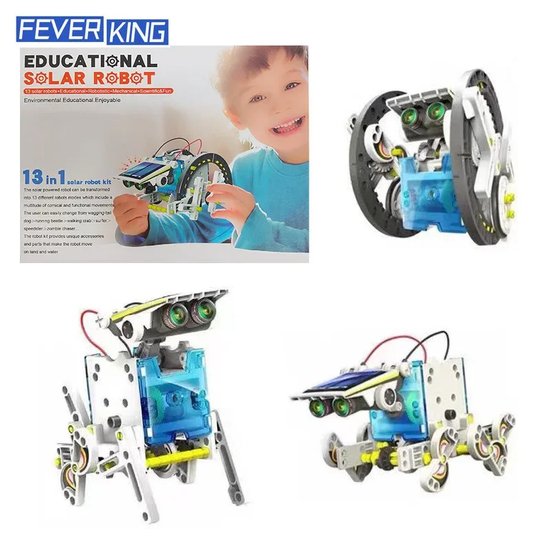 13 in 1 Robot Solar Enlightenment Building Blocks DIY STEM Science and Education Puzzle Assembly Intelligent Toys Children Gifts