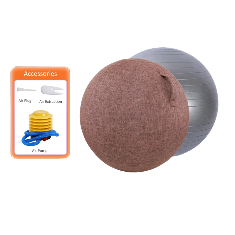 Customizable 65/75cm PVC Yoga Ball Set+Yoga Ball Protective Cover+Air Pump,Balance Women Yoga Fitness Ball Set for Office