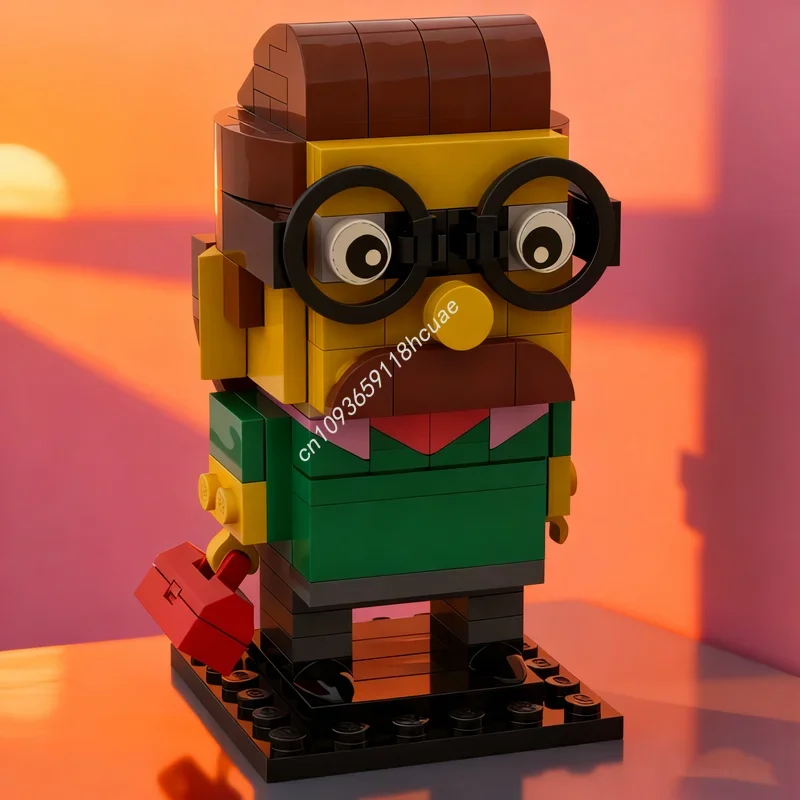 133pcs MOC Ned Flanders Simpsons Brickheadzed Model Building Blocks Toy Architecture Assemble Idea Festival Gifts Brick