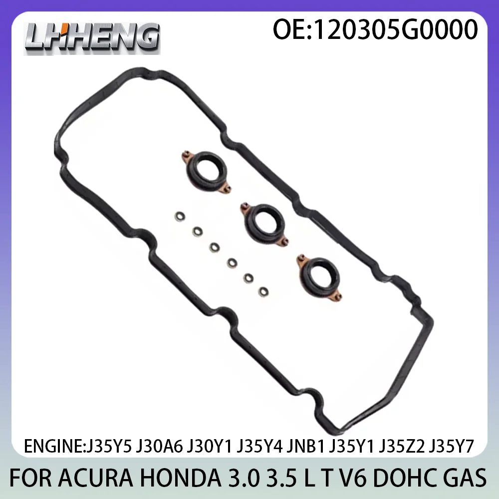 

Valve Cover Gasket Set FOR ACURA MDX RDX RLX TLX HONDA ACCORD CROSSTOUR ODYSSEY PILOT 3.0 3.5 L T V6 GAS 12-20 J35Y5 120305G0000